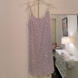 Alive and Olivia grey purple sequined mini dress